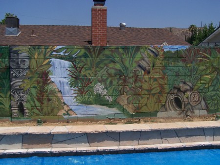 One of many murals, Aztec Jungle.