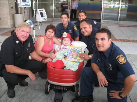 Spending time with Leo and members of LAFD