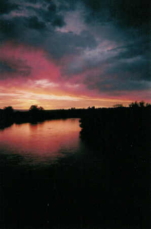 Sunset after rafting the Gunnison River.