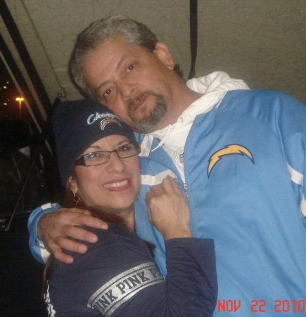 Wife Leticia (Lety) and Me at Charger Game