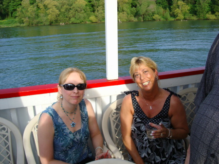 Linda and Becki having a good time on the rive