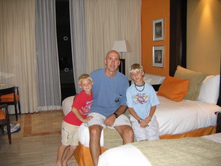 My husband and our sons in Cancun