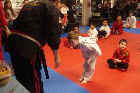 Grandson Mason Karate class graduation