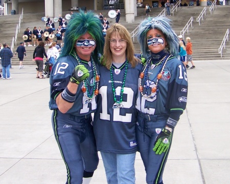 Christy with Mr & Mrs Seahawk ~ 2008 scrimmage