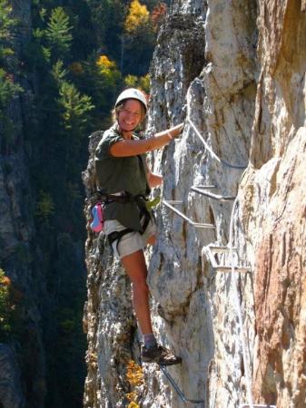 Reaching the top of Nelsons Rock Via Ferrata,