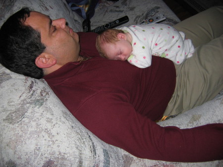 Rachel & daddy sleeping