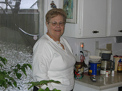 Mom during a white christmas in Pearland