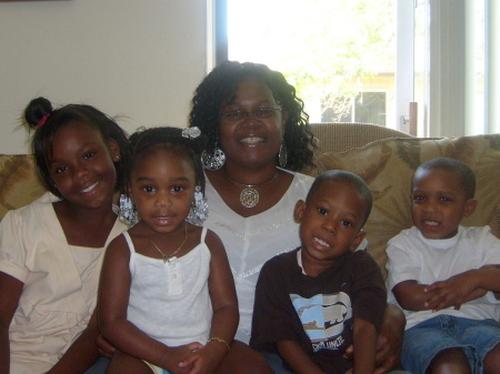 Me with grandchildren  (Jaden's party Aug 08)