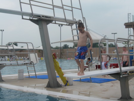 my 7yr old jumping off diving board