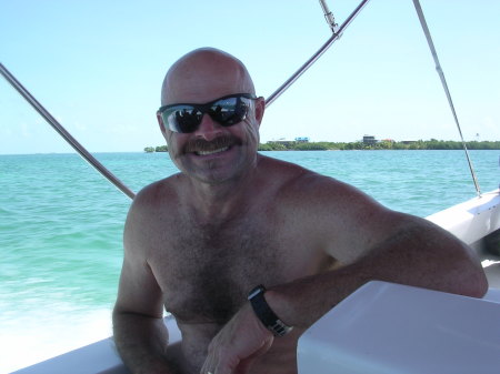 Nekkid on a boat in Belize