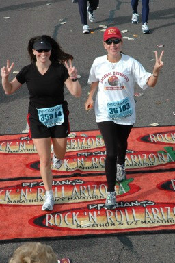 Finishing AZ marathon w/Heather Mc