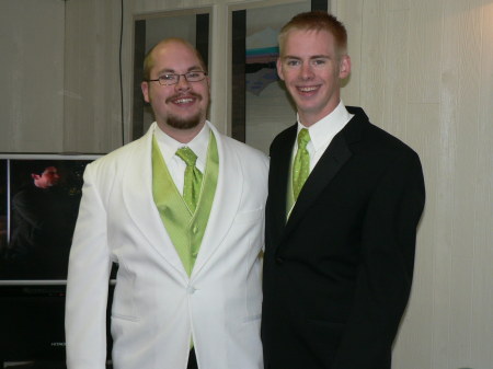 Brothers on wedding day