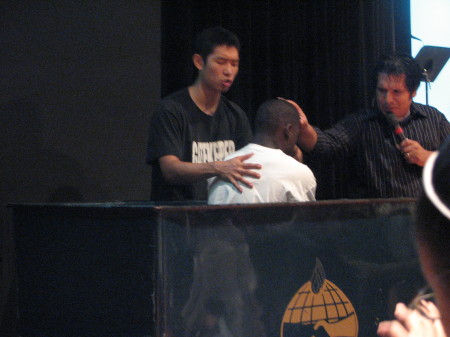 Jay getting baptized