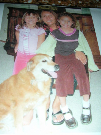 Grand daughters and  grand dog