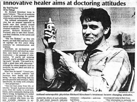 article in local paper, 1985