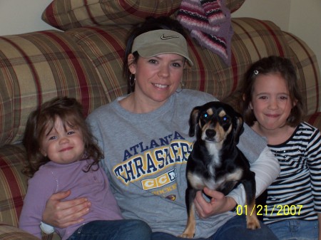 Kelly, Emma, Isabella and Penny (dog)