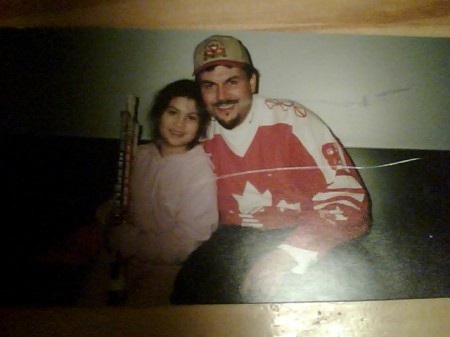 In Canucks dressing room-my #1  Kiawna & Daddy