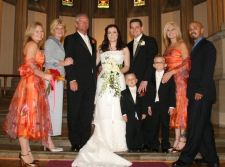 the whole family at clfford's wedding