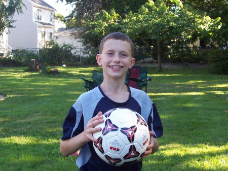 Zachary in our backyard, 9/1/07.