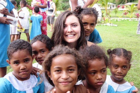 My daughter Christina with the children of Fiji