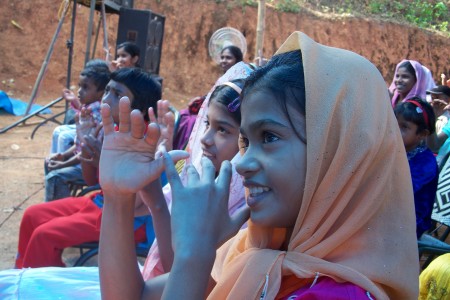 Praising the Lord with her joy and song