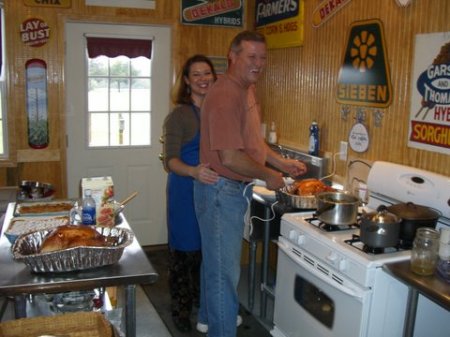 Cooking Christmas Dinner in our Barn 2007