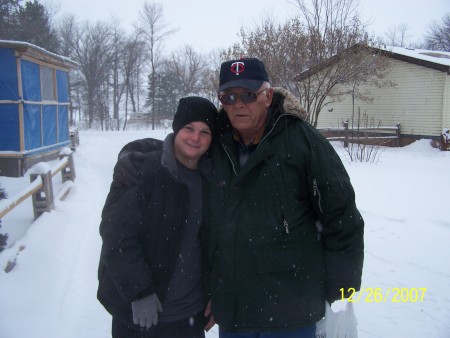 My dad with Dominick at Dad's in MN