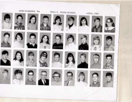 7th Grade Class Will C. Wood School April 1968