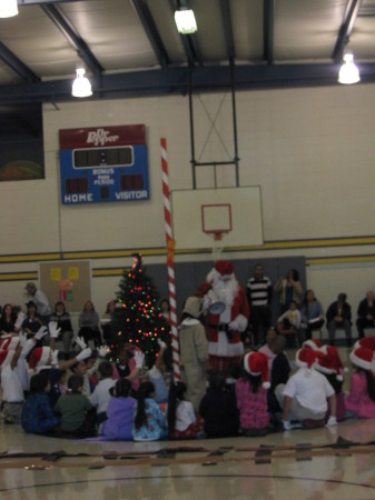 Playing Santa at an elementary book parade