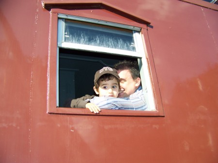 Niko and Daddy on the train!