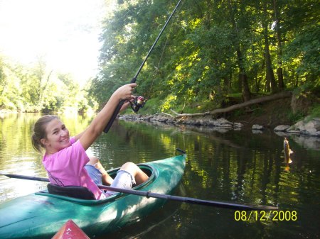 Cassidy catches her first fish