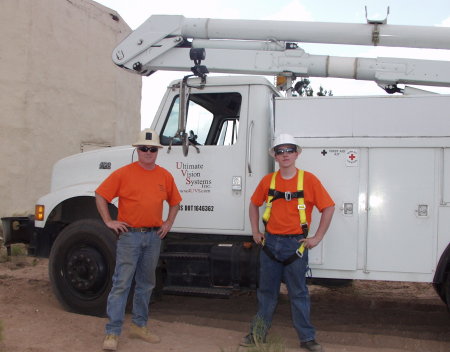 Pulling cable in AZ. , I'm on the left.