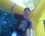 Kyle in the bounce house.