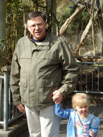With grand daughter Taylor at the zoo