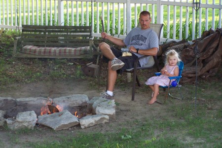 Scott and Ella - hanging out by the campfire!