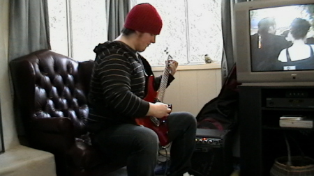 Chris playing guitar