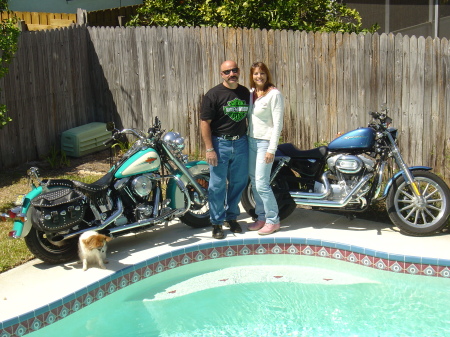 Judy and I pool side with the scoots!