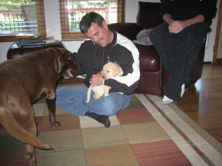 Bill with Sky a puppy, now 2