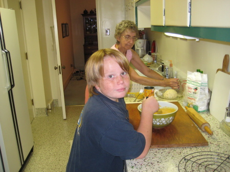 Austin helping his Grandma 2008