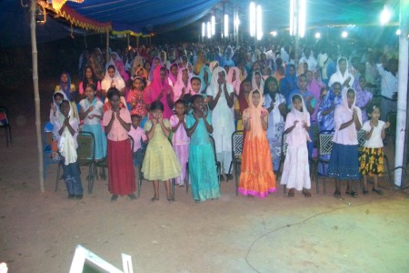 Evening meeting in Nilambur, Kerala, India