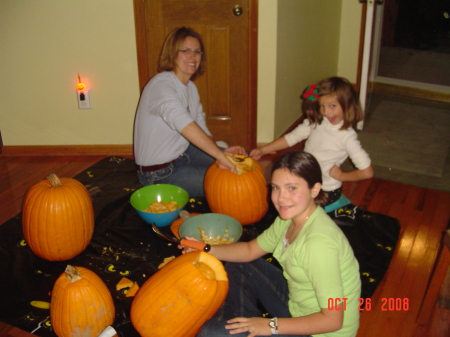 My girls and I creating 2008 Jack-O-Lanterns!