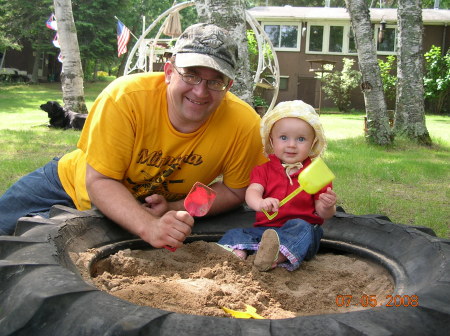 Daddy and Annika in the Sand