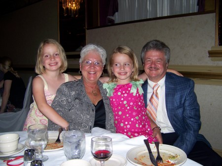 At a wedding with the grandkids, July 2008