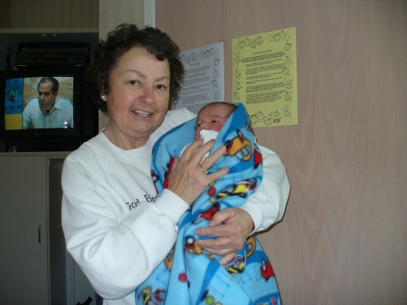 Pamela with her great grandson Jonas born May 2008.