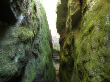 looking up from inside cave