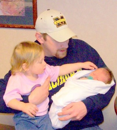 Matthew with his children, Abby and Isaac