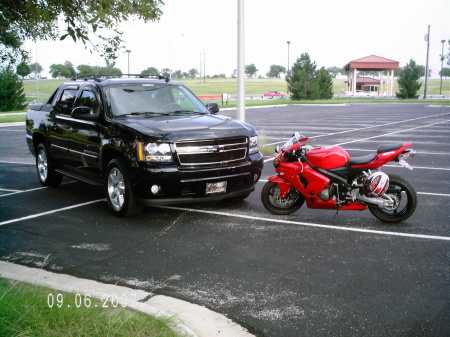 My truck and my bike.  RUFF RYDERS, U KNO!!