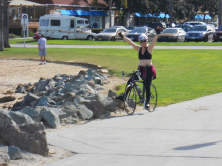Ann bike riding in San Diego