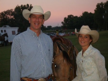 Dad and daughter Ashley Rodeo night