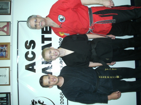 Wesley with his karate instructors